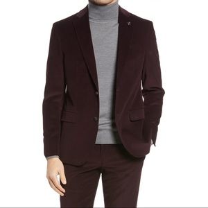 Ted Baker Burgundy Corduroy Suit 40r new without tags